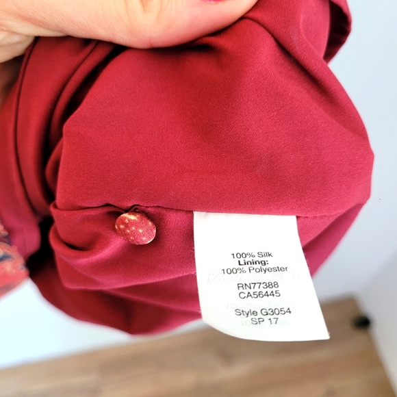 Madewell Silk Boho Midi Dress – Maroon/Navy Assam Paisley Floral, Size XXS - Picture 7 of 9